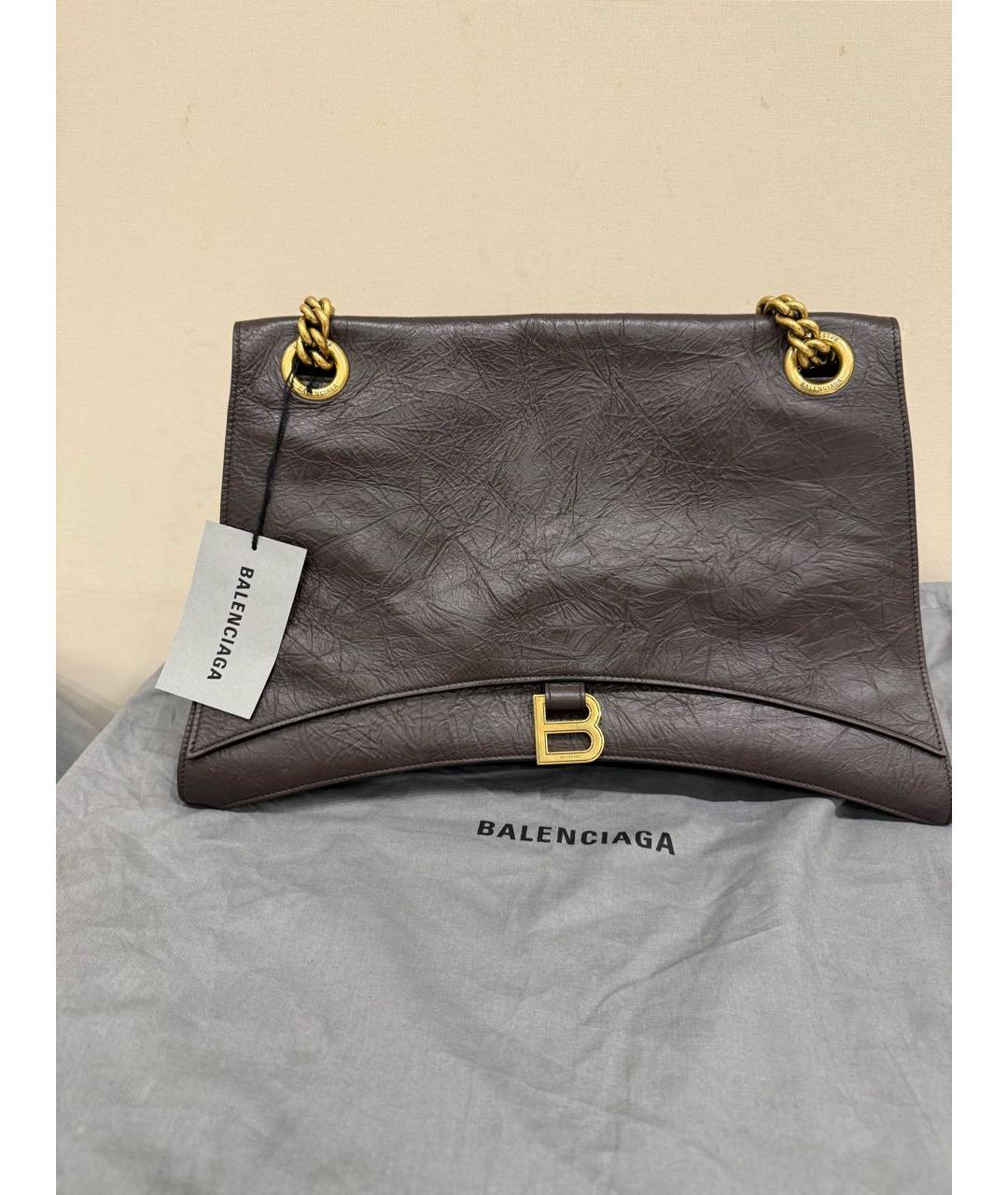 BALENCIAGA Коричневая кожаная сумка через плечо, фото 5