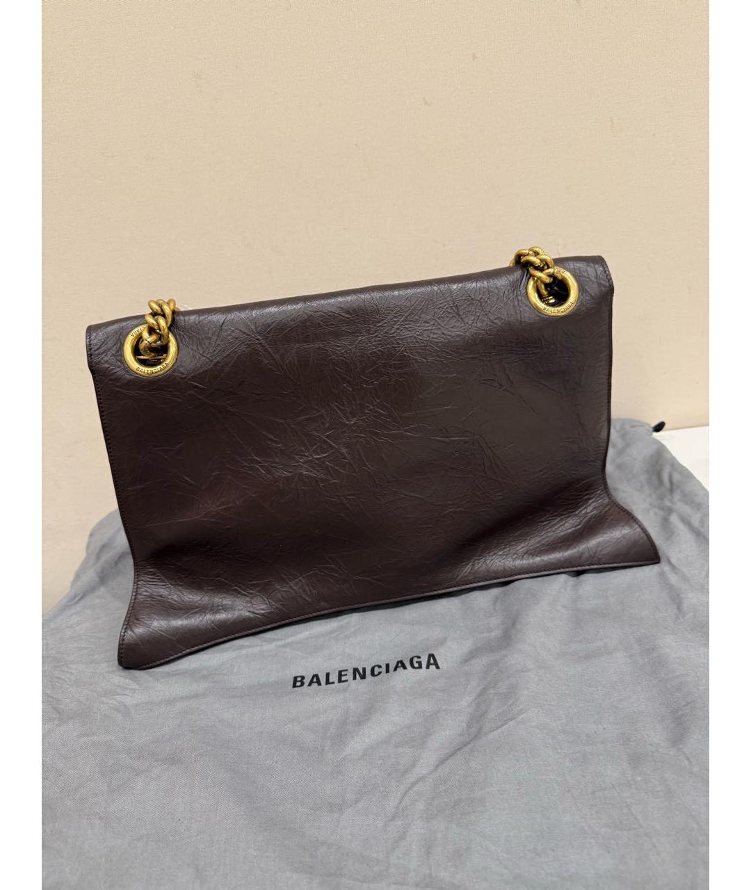 BALENCIAGA Коричневая кожаная сумка через плечо, фото 3