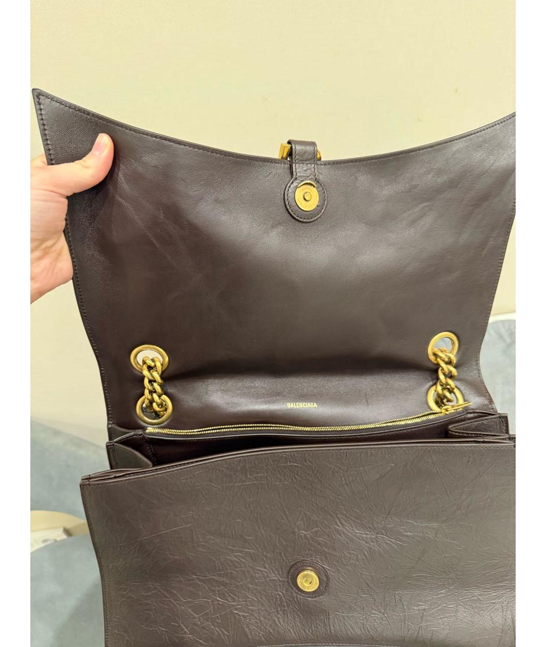 BALENCIAGA Коричневая кожаная сумка через плечо, фото 2