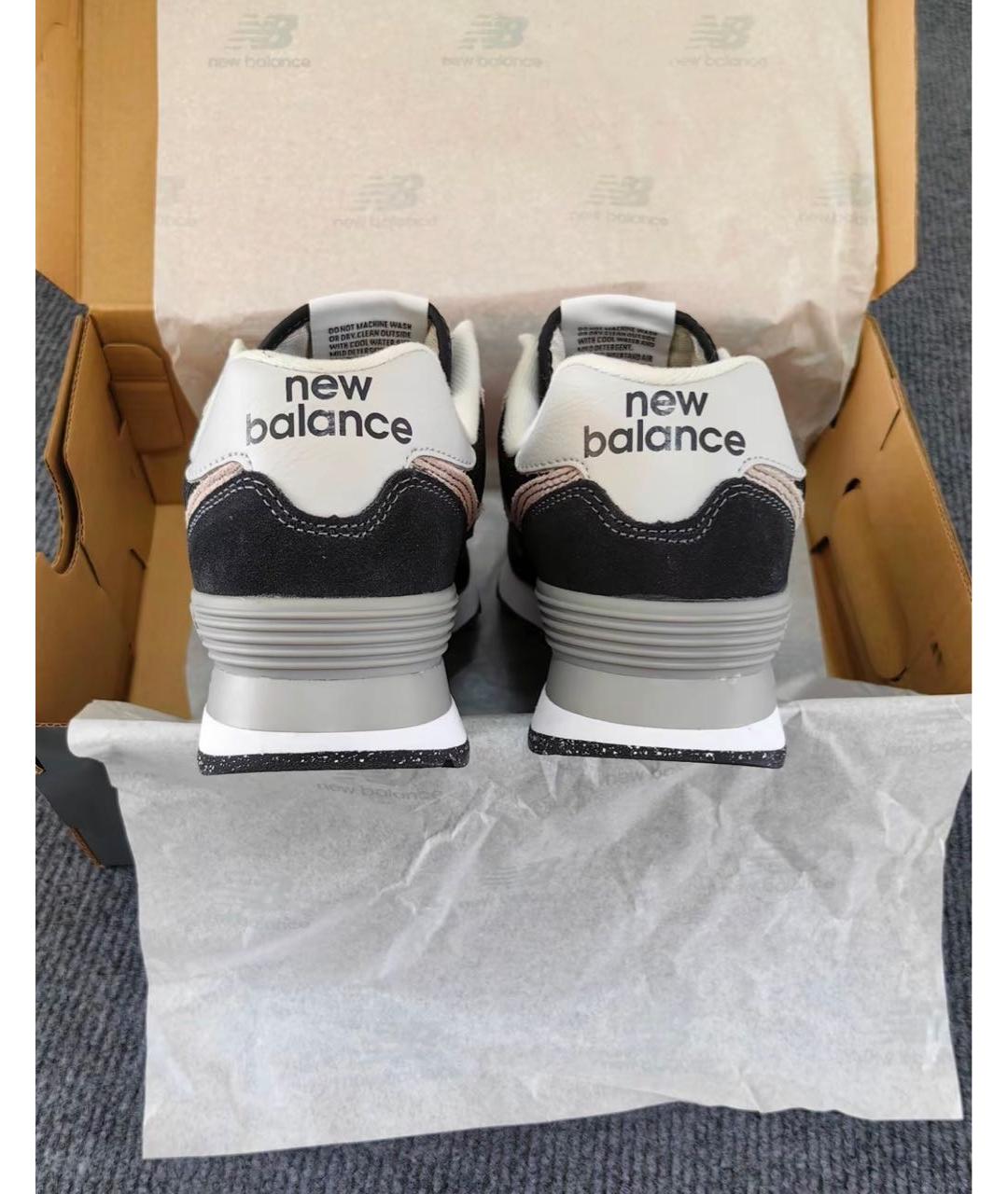 NEW BALANCE Черные замшевые низкие кроссовки / кеды, фото 4