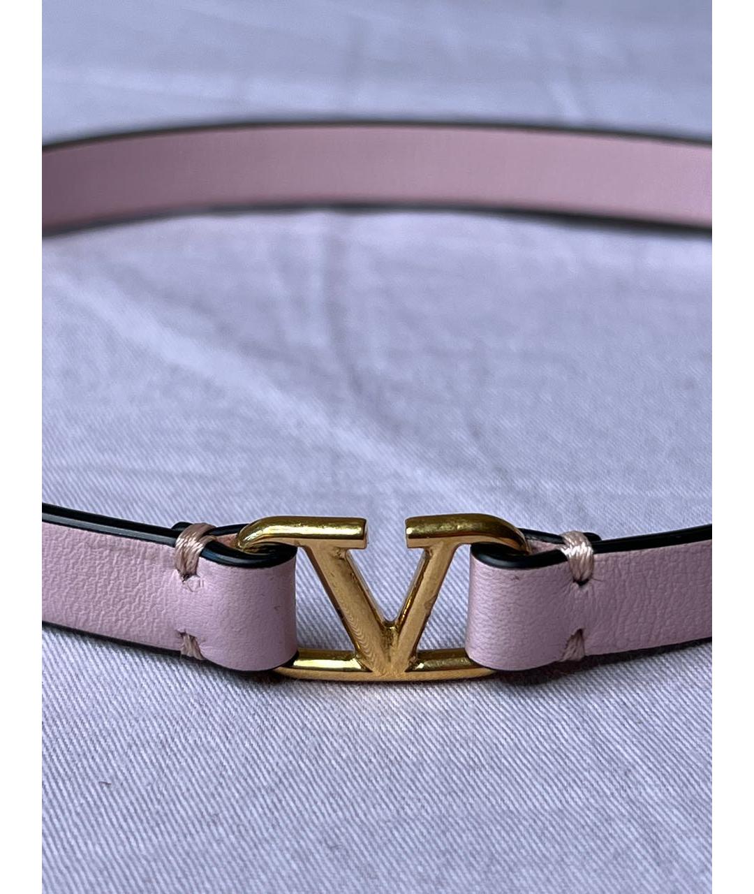 VALENTINO Розовый кожаный браслет, фото 3