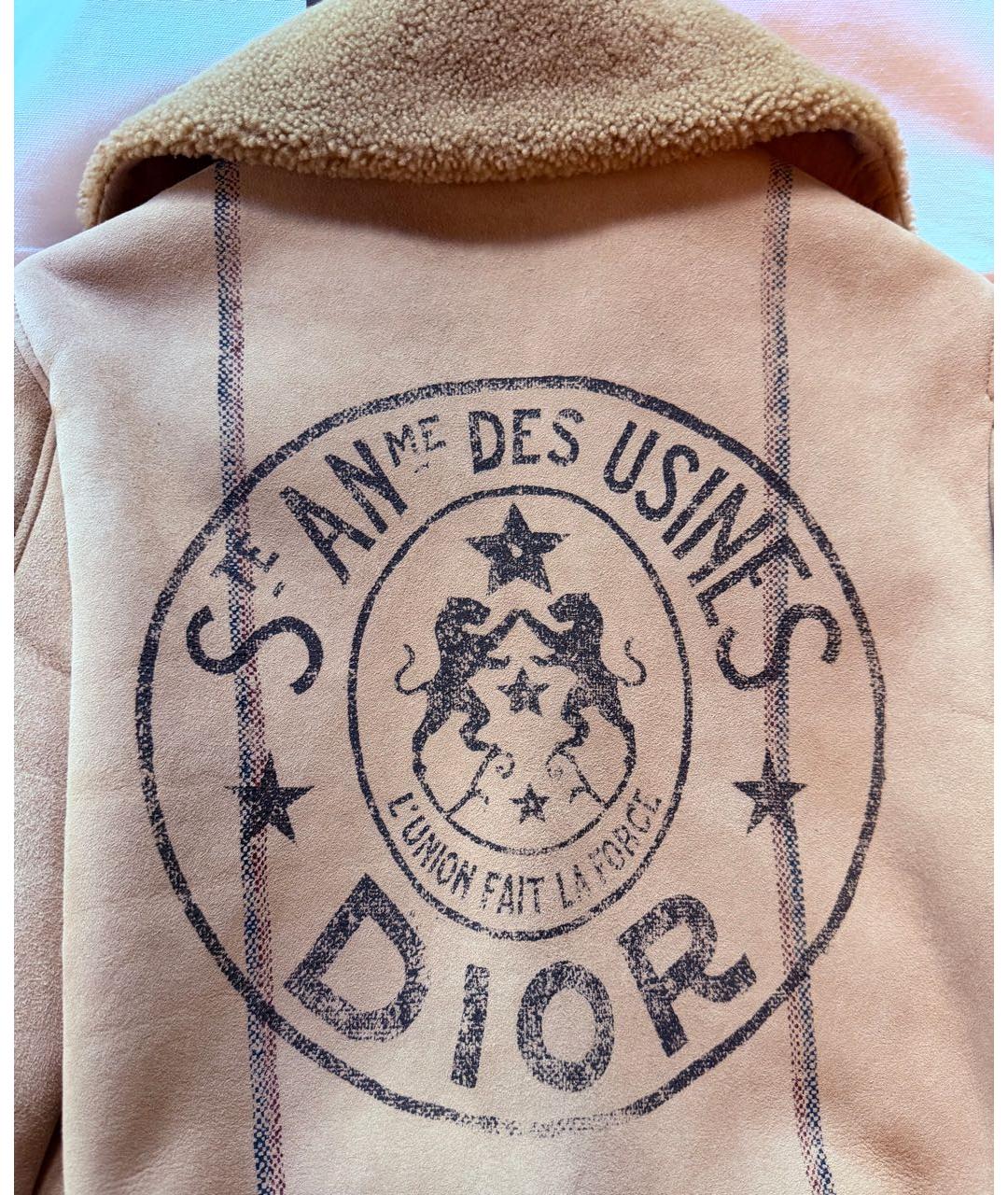 CHRISTIAN DIOR Бежевая замшевая дубленка, фото 6