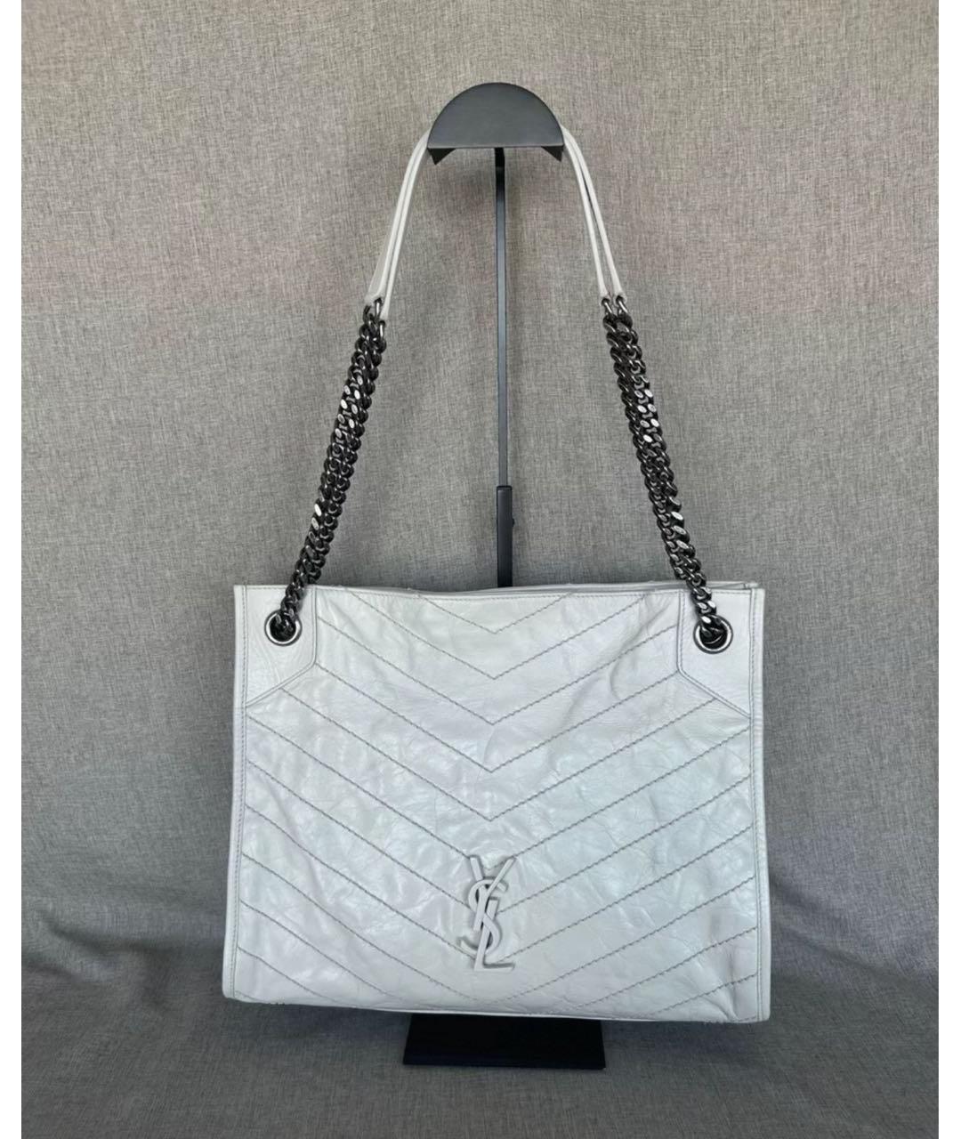 SAINT LAURENT Белая сумка тоут, фото 8