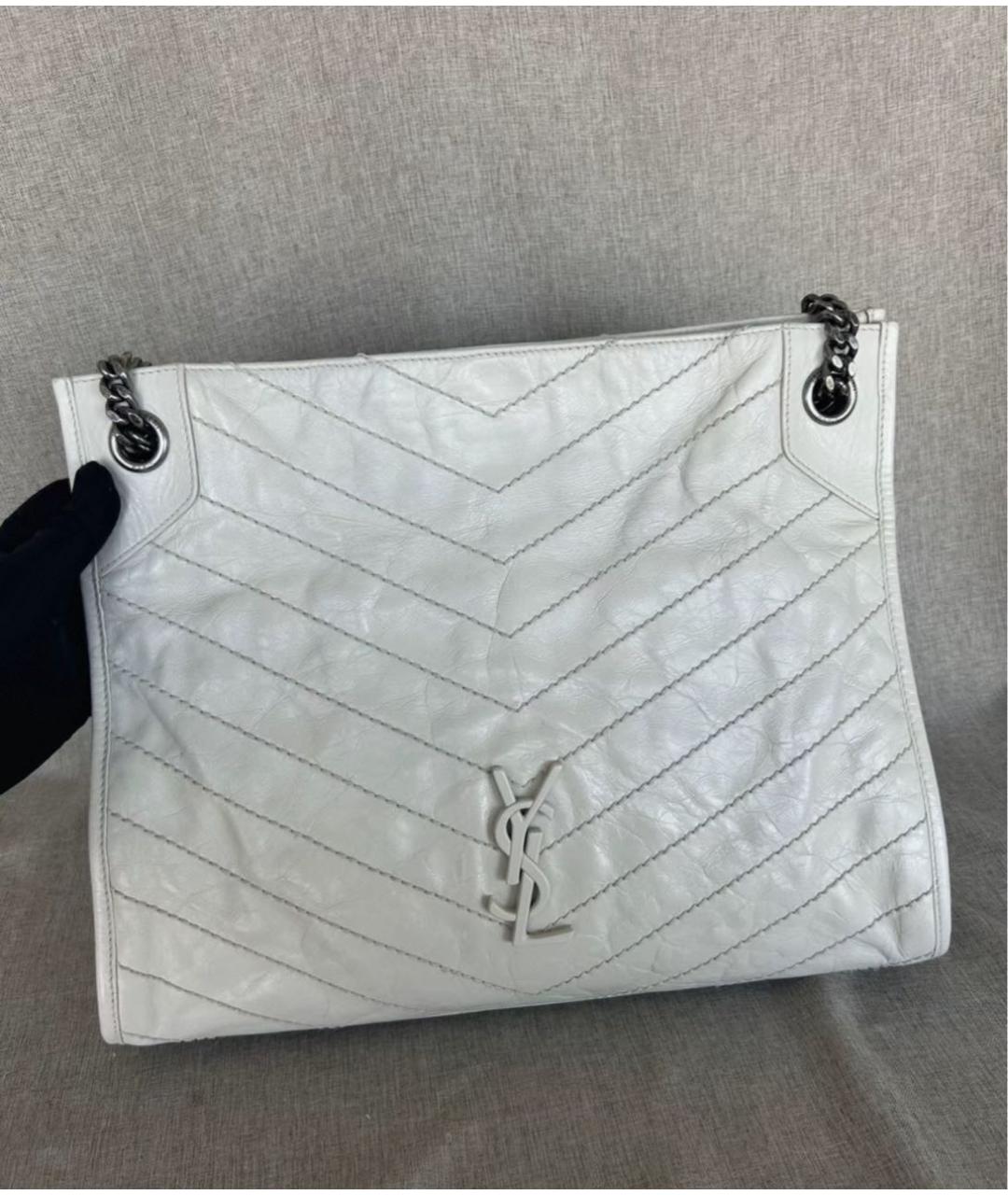 SAINT LAURENT Белая сумка тоут, фото 3