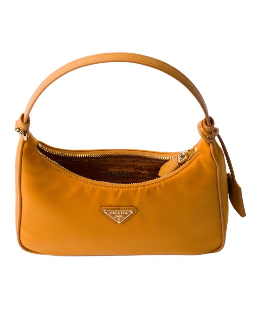 PRADA Оранжевая тканевая сумка через плечо, фото 4