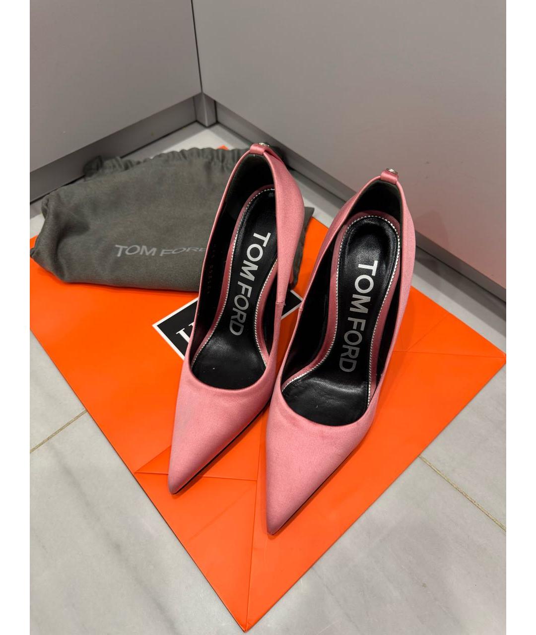 TOM FORD Розовые текстильные туфли, фото 5