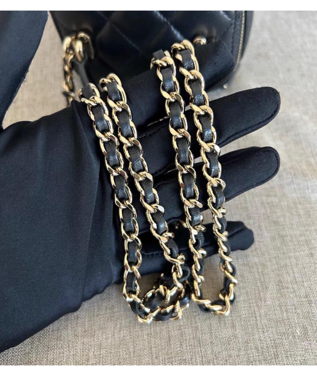 CHANEL Черная кожаная сумка через плечо, фото 7