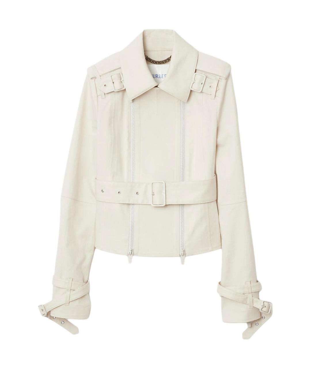 BURBERRY Белая хлопковая куртка, фото 1