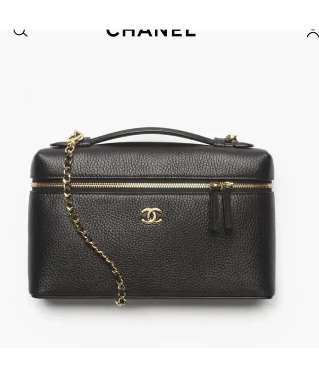 CHANEL Черная кожаная сумка через плечо, фото 6