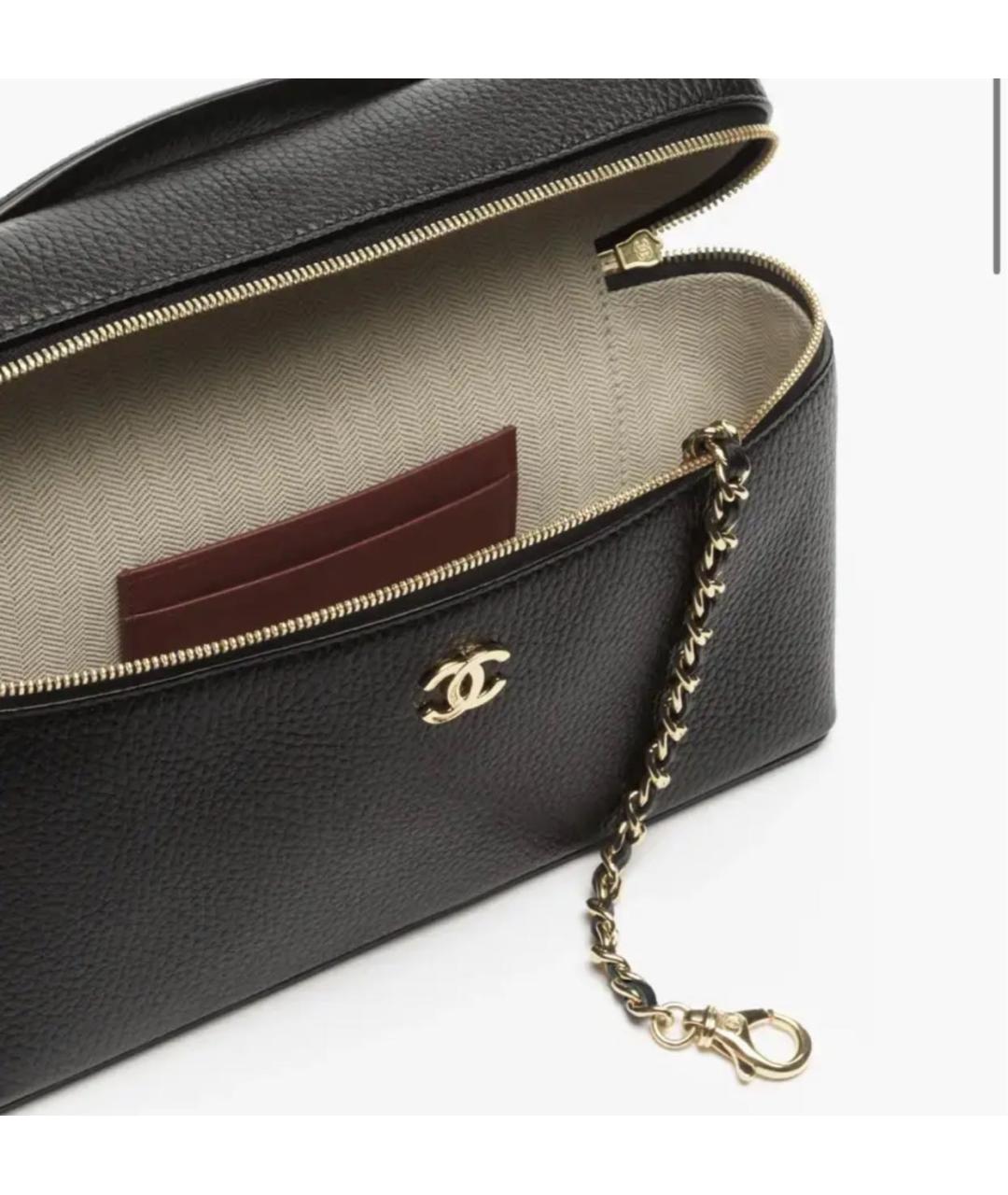 CHANEL Черная кожаная сумка через плечо, фото 4