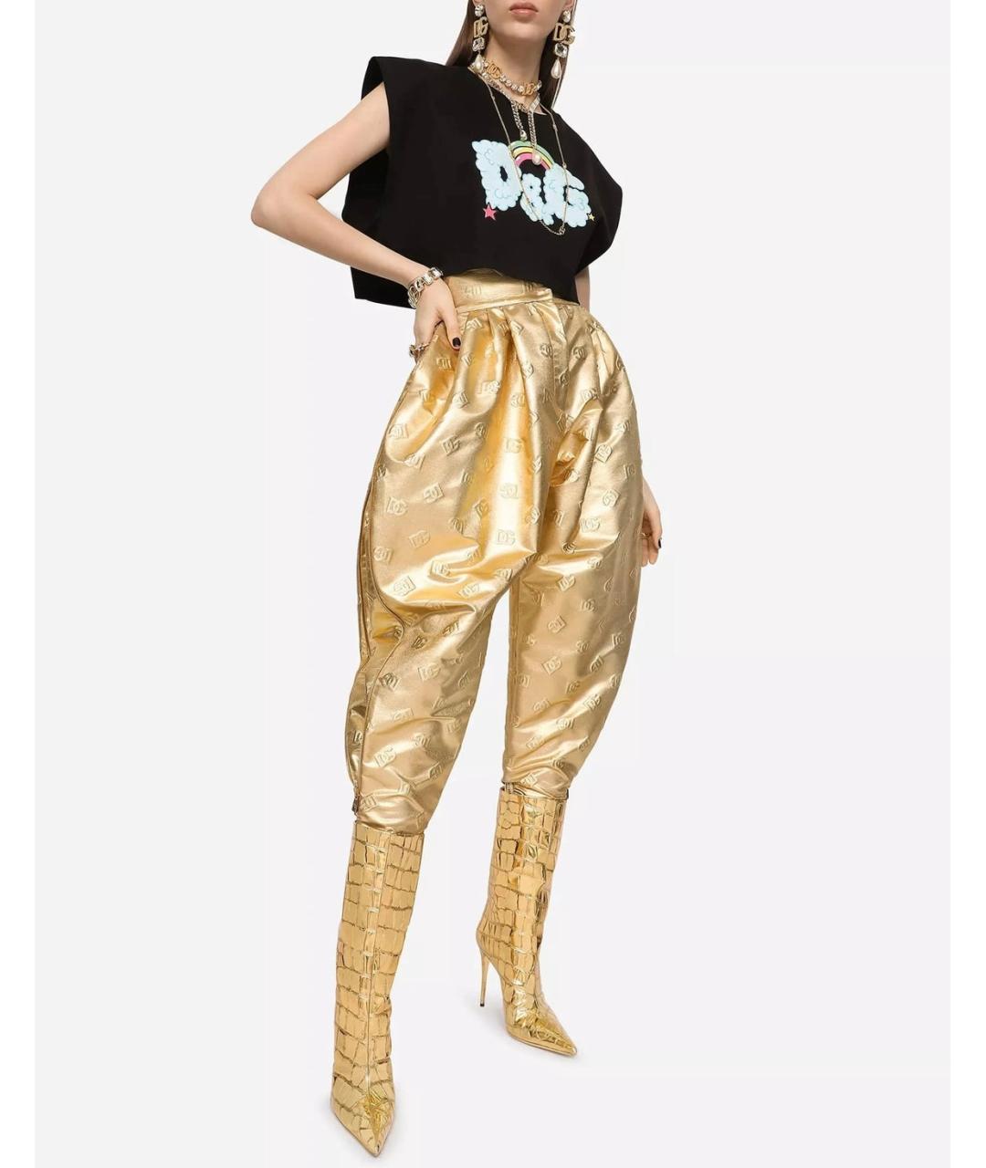 DOLCE&GABBANA Золотые сапоги, фото 6