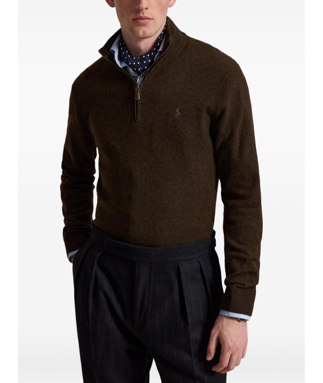 POLO RALPH LAUREN Коричневый джемпер / свитер, фото 2