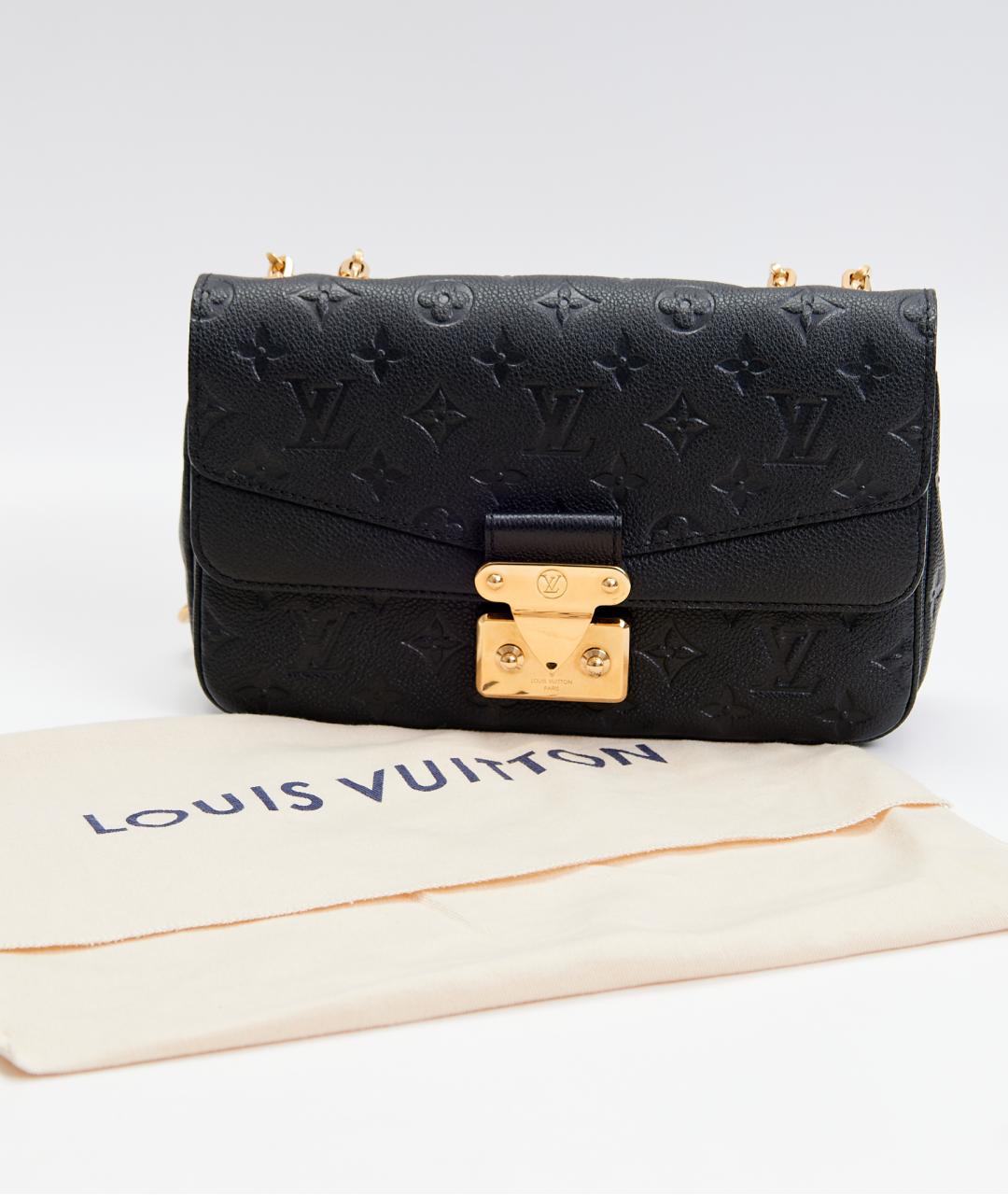 LOUIS VUITTON Черная кожаная сумка через плечо, фото 5
