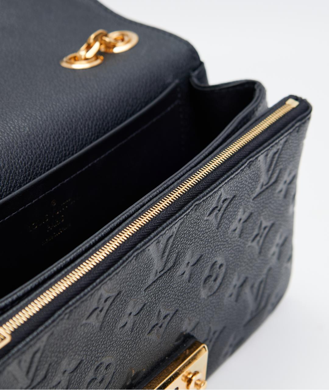 LOUIS VUITTON Черная кожаная сумка через плечо, фото 6