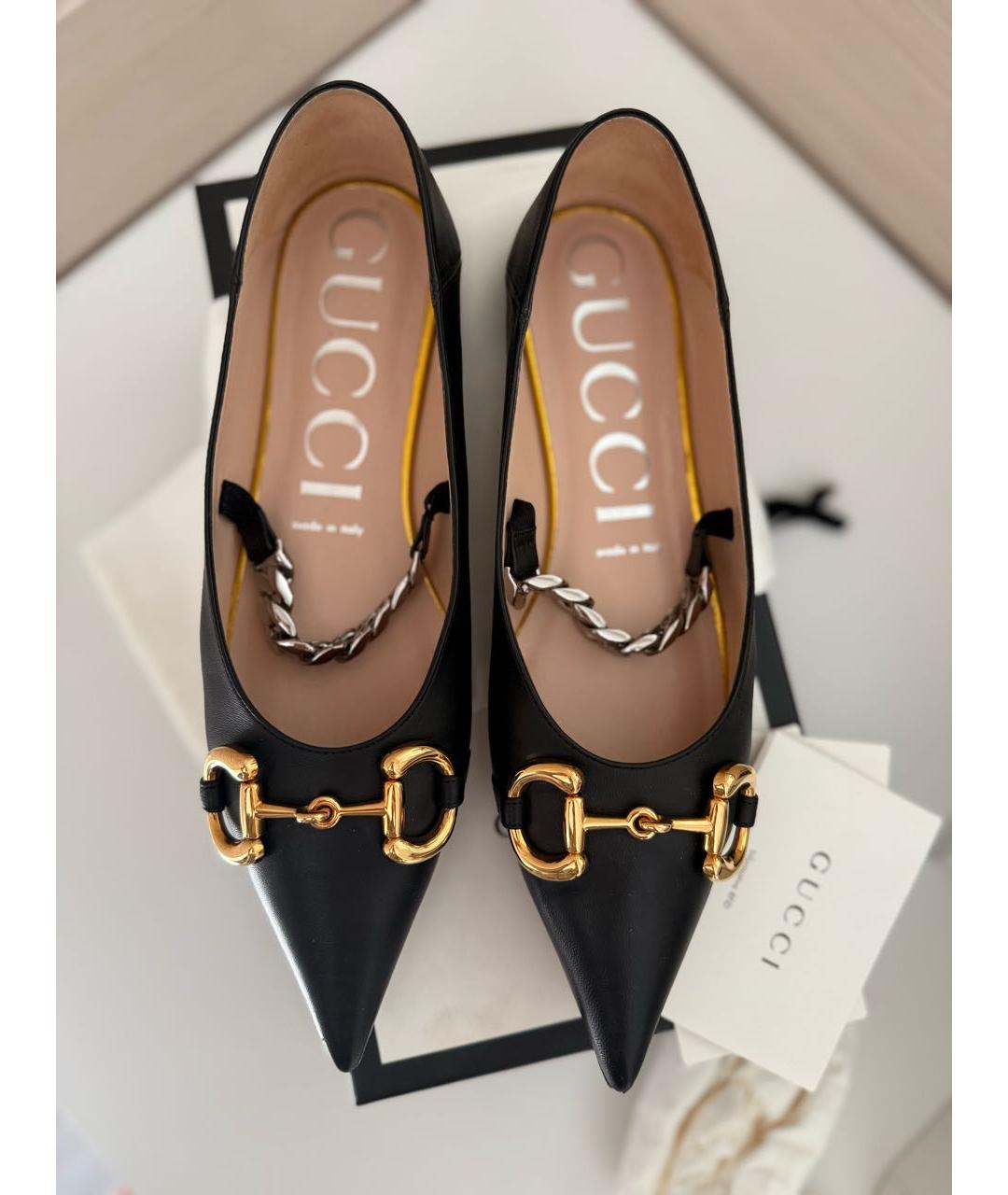 GUCCI Черные кожаные туфли, фото 7