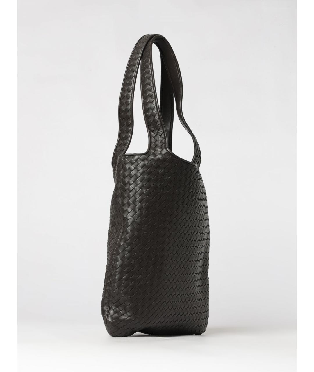BOTTEGA VENETA Черная кожаная сумка тоут, фото 2