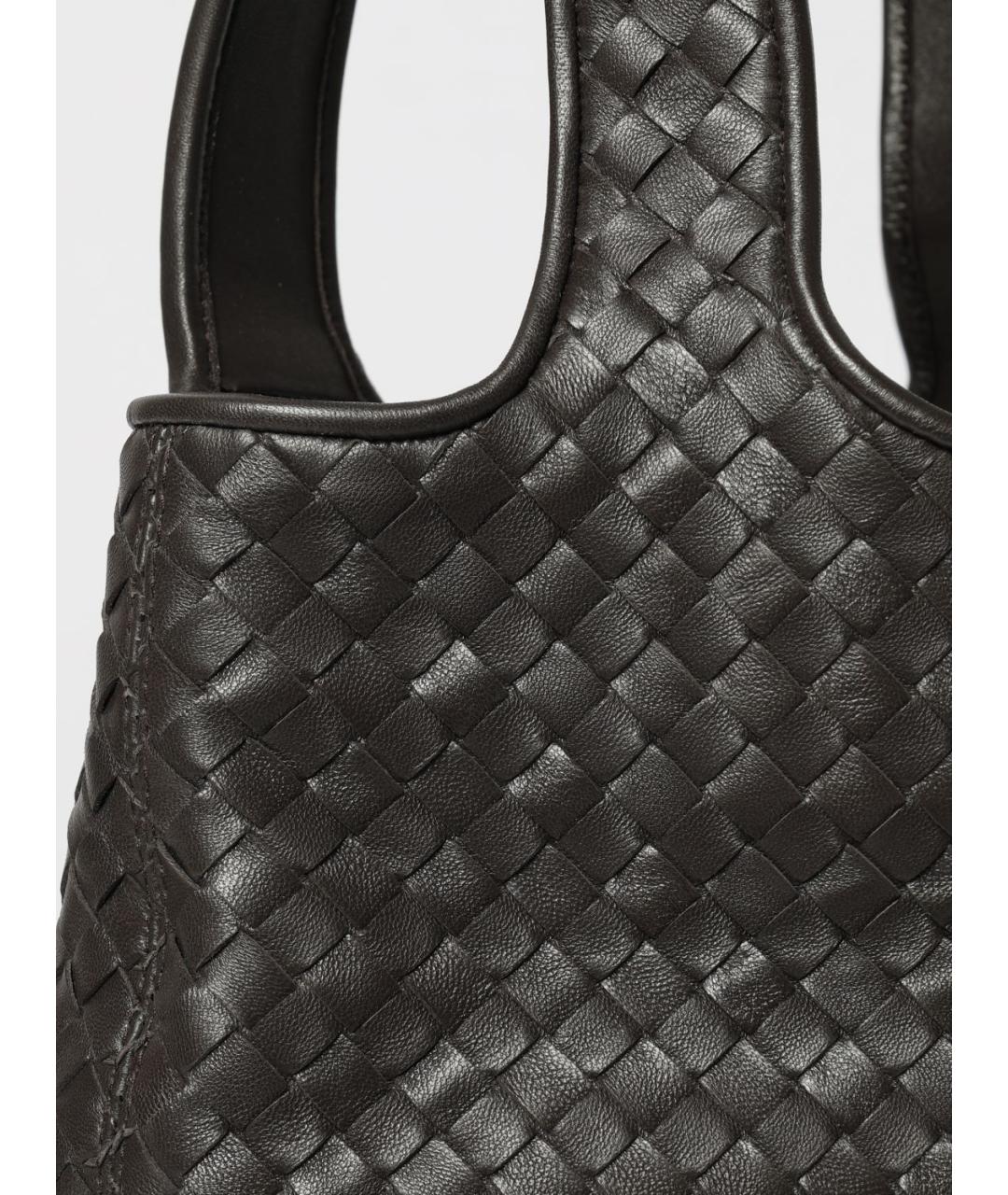 BOTTEGA VENETA Черная кожаная сумка тоут, фото 3