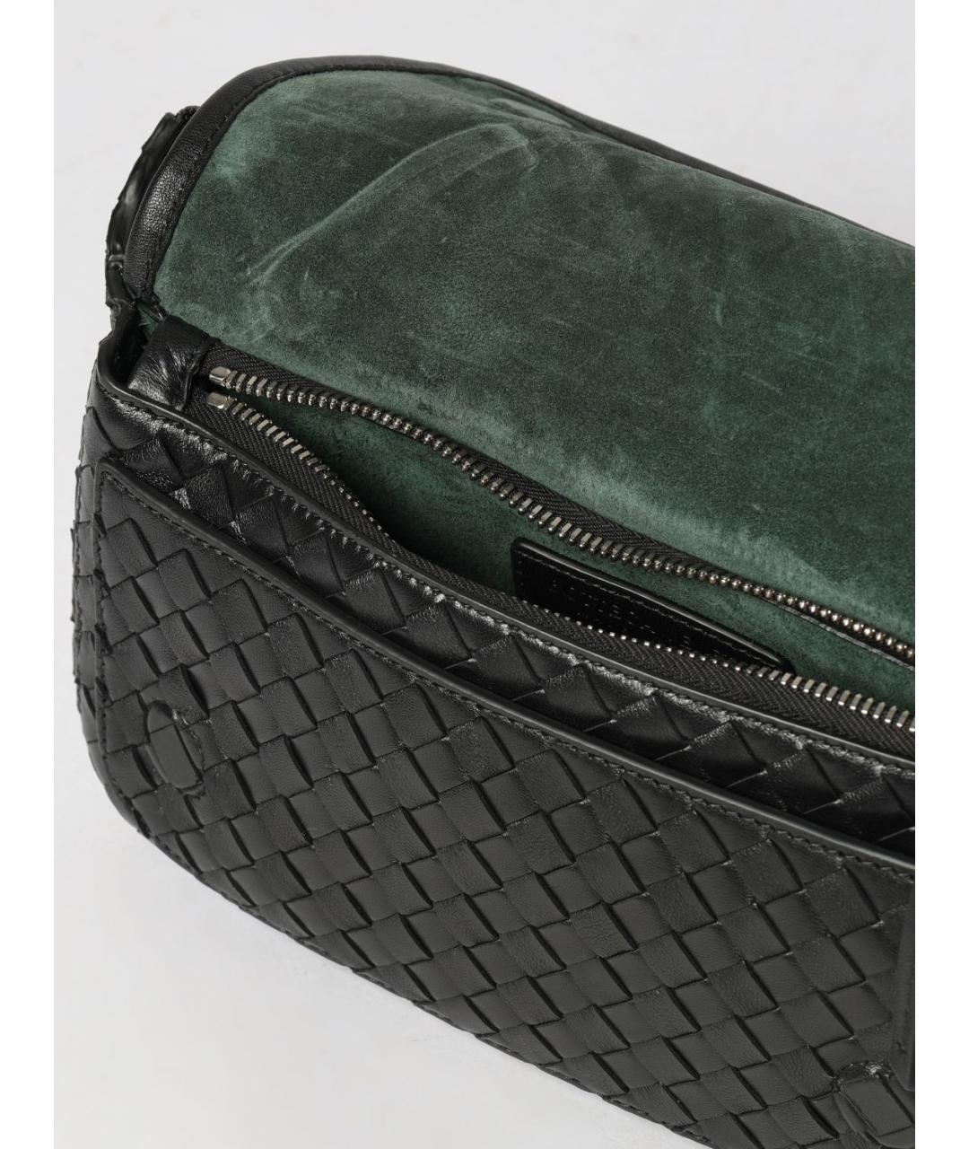 BOTTEGA VENETA Черная кожаная поясная сумка, фото 4