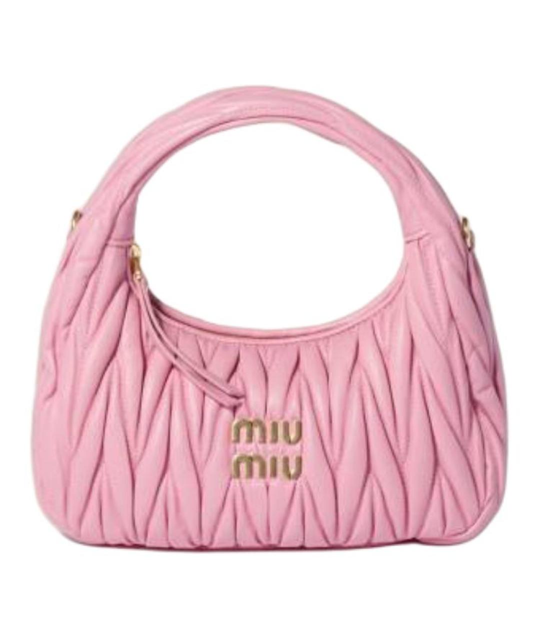 MIU MIU Розовая кожаная сумка через плечо, фото 1