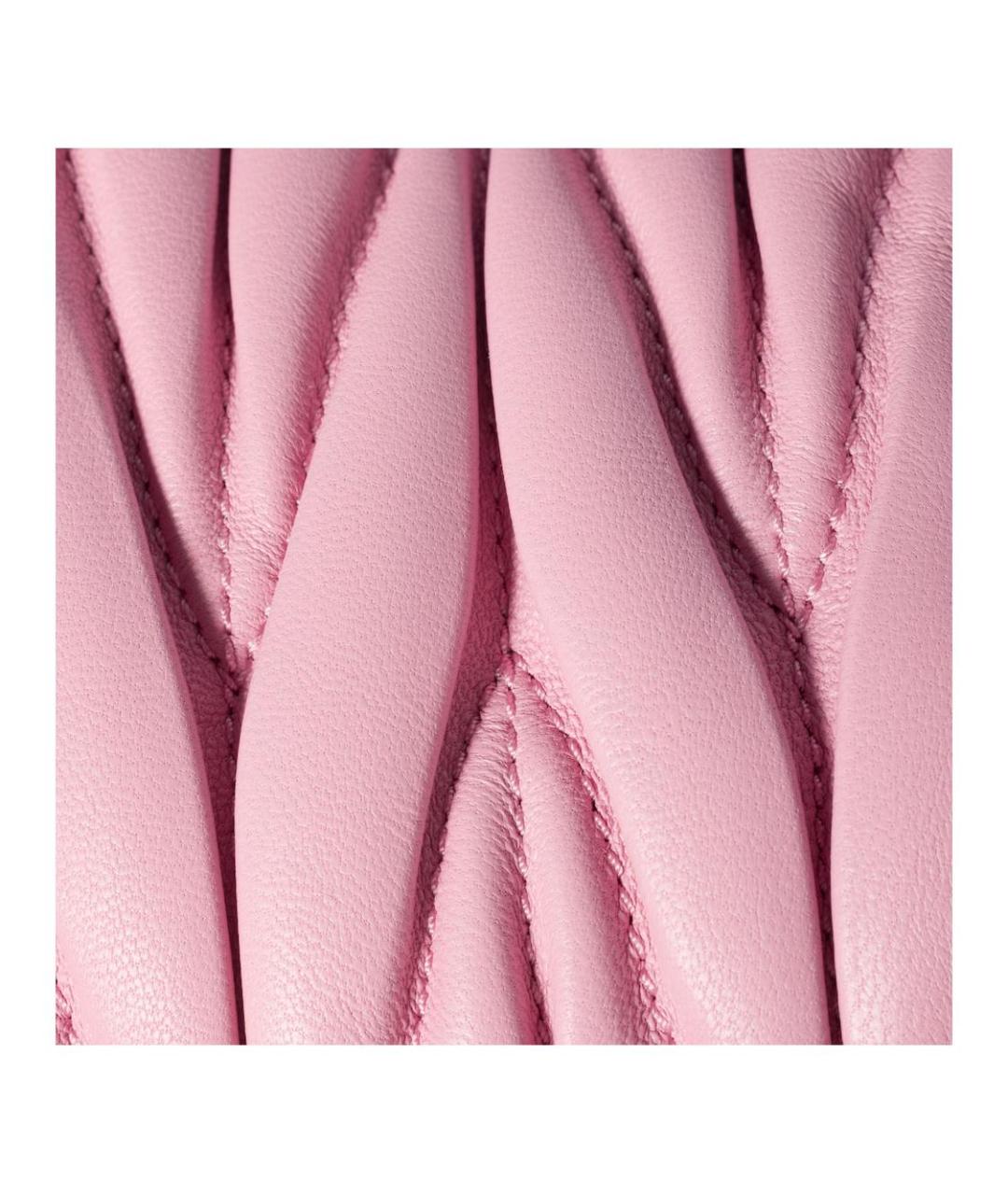 MIU MIU Розовая кожаная сумка через плечо, фото 5