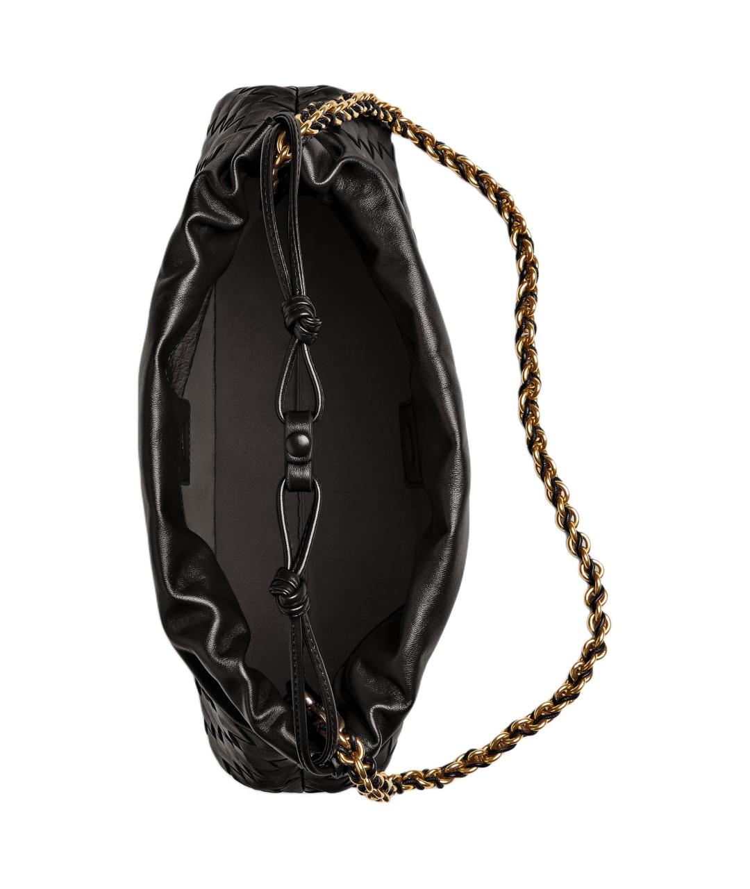 BOTTEGA VENETA Черная кожаная сумка через плечо, фото 3