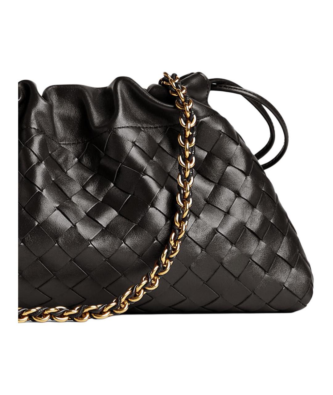 BOTTEGA VENETA Черная кожаная сумка через плечо, фото 4