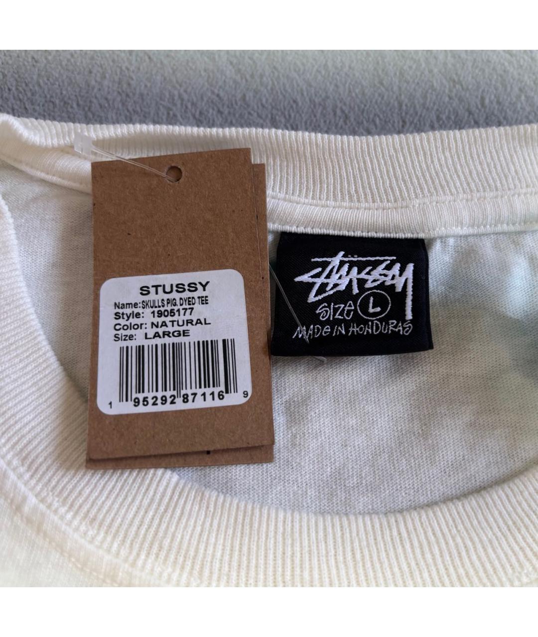 STUSSY Белая хлопковая футболка, фото 3