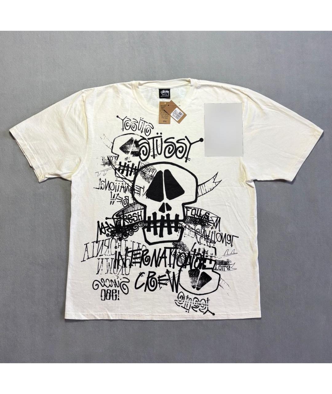 STUSSY Белая хлопковая футболка, фото 4