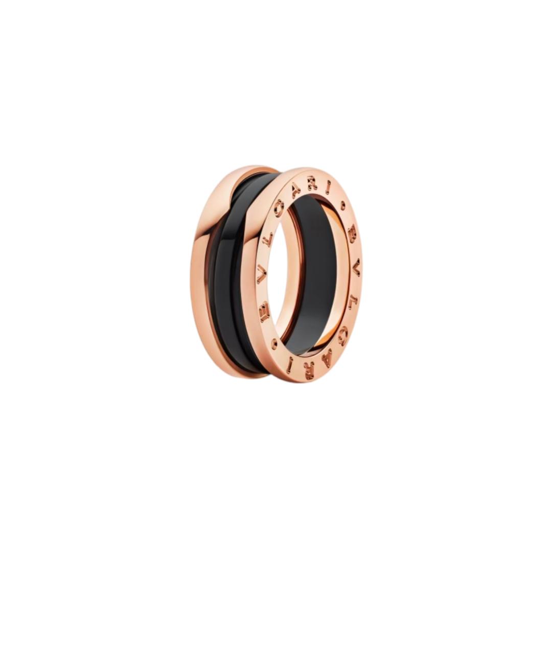 BVLGARI Черное кольцо из розового золота, фото 4