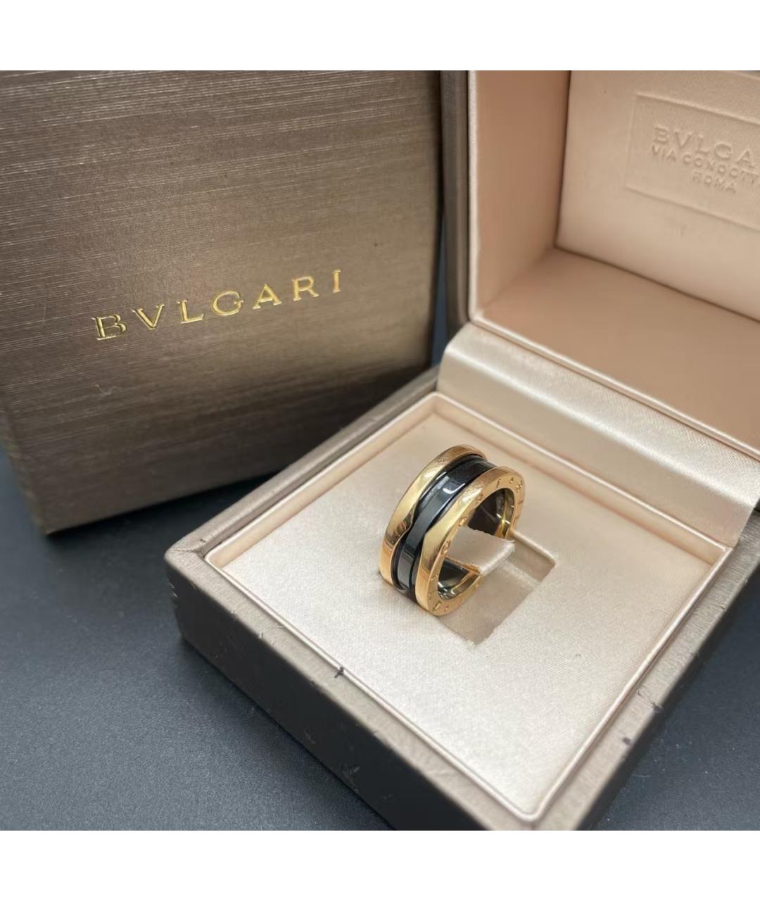 BVLGARI Черное кольцо из розового золота, фото 2