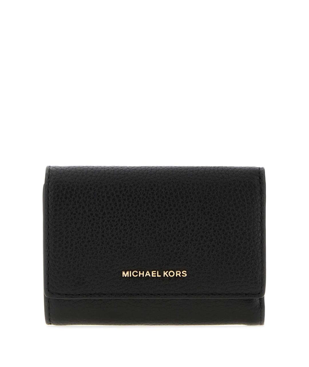 MICHAEL KORS Черный кожаный кошелек, фото 1