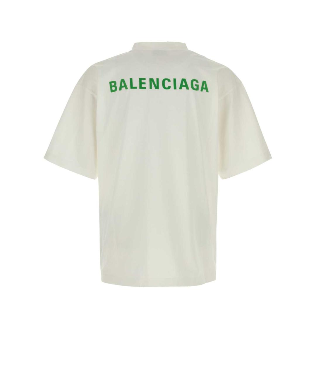 BALENCIAGA Белая хлопковая футболка, фото 2
