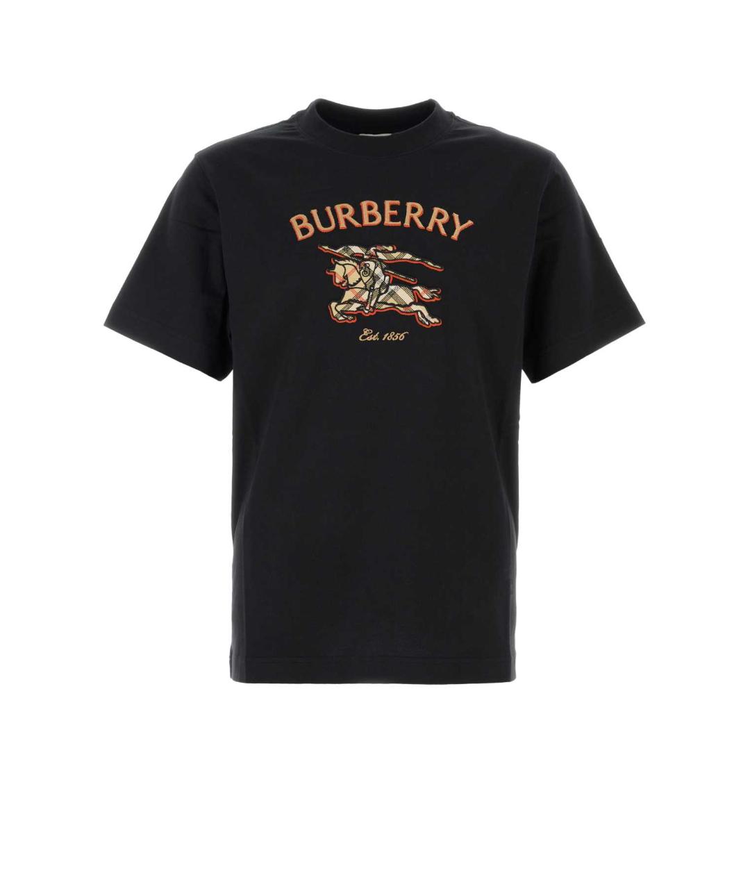 BURBERRY Черная хлопковая футболка, фото 1