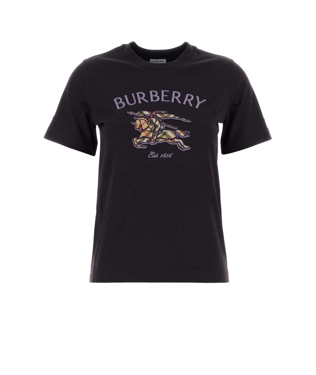 BURBERRY Фиолетовая хлопковая футболка, фото 1