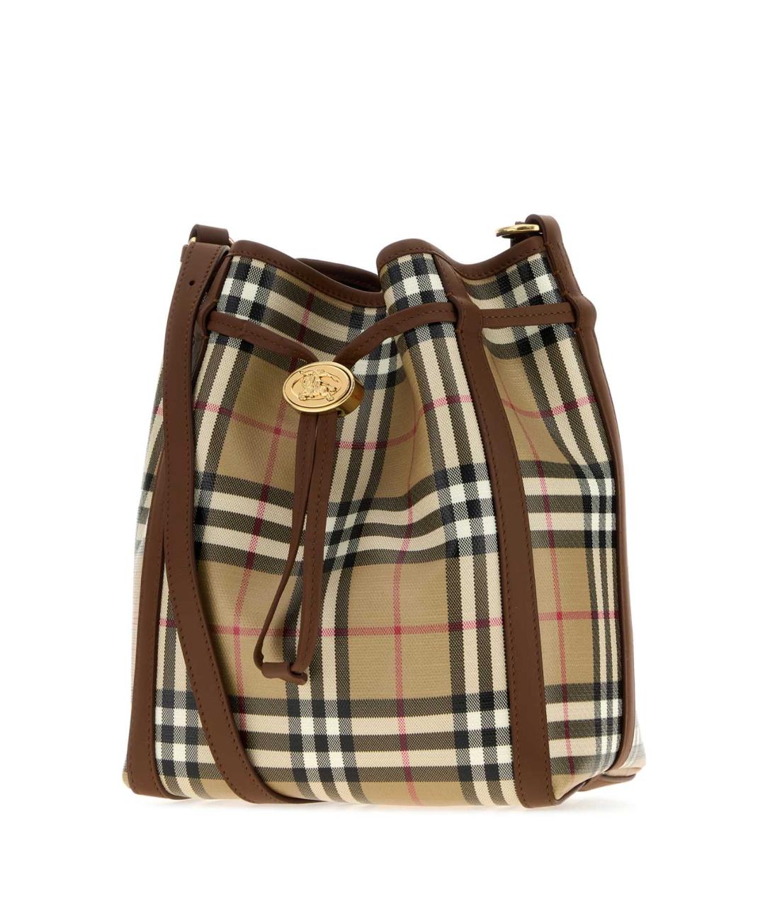BURBERRY Бежевая хлопковая сумка с короткими ручками, фото 2