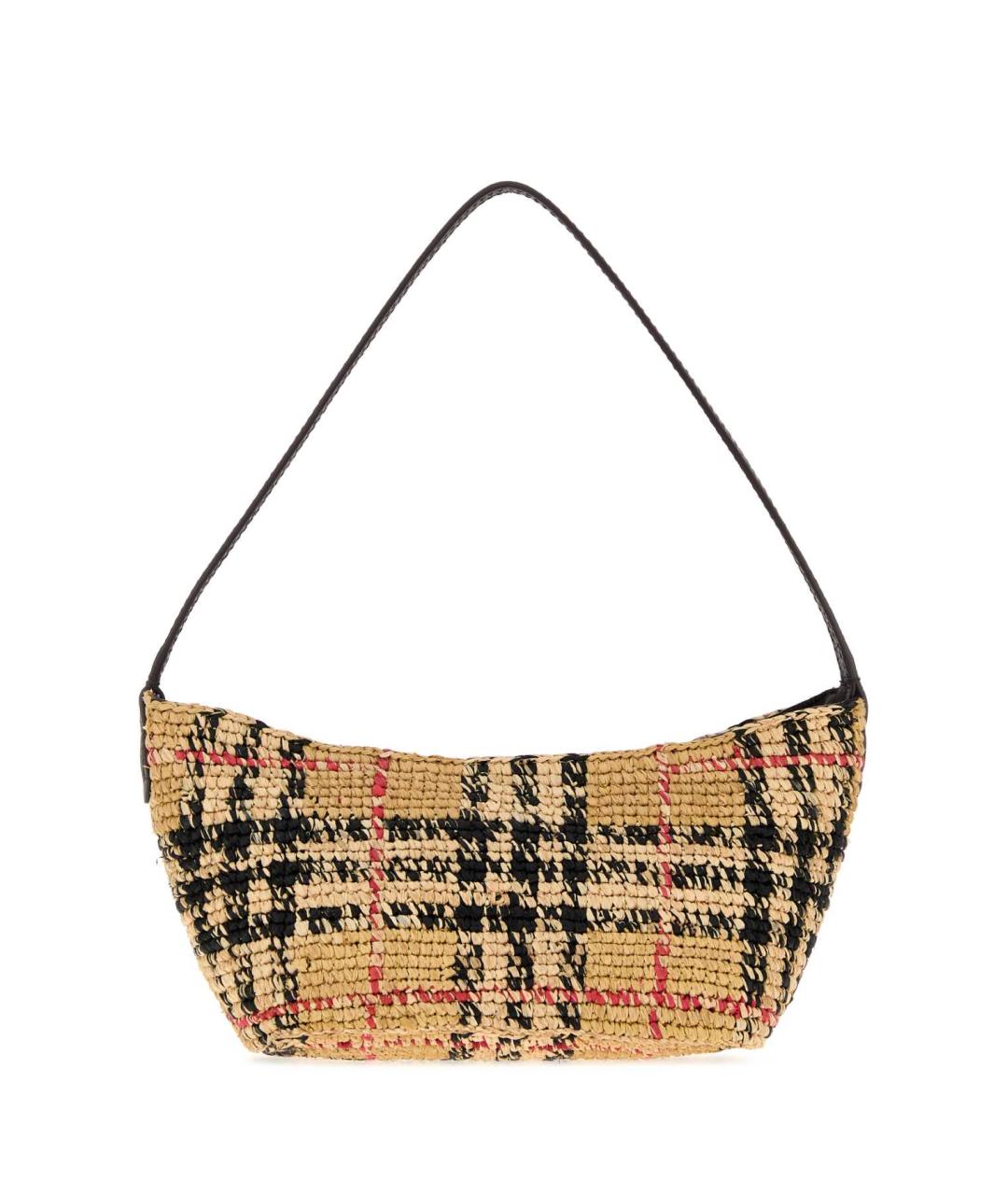 BURBERRY Бежевая рафиевая сумка через плечо, фото 1