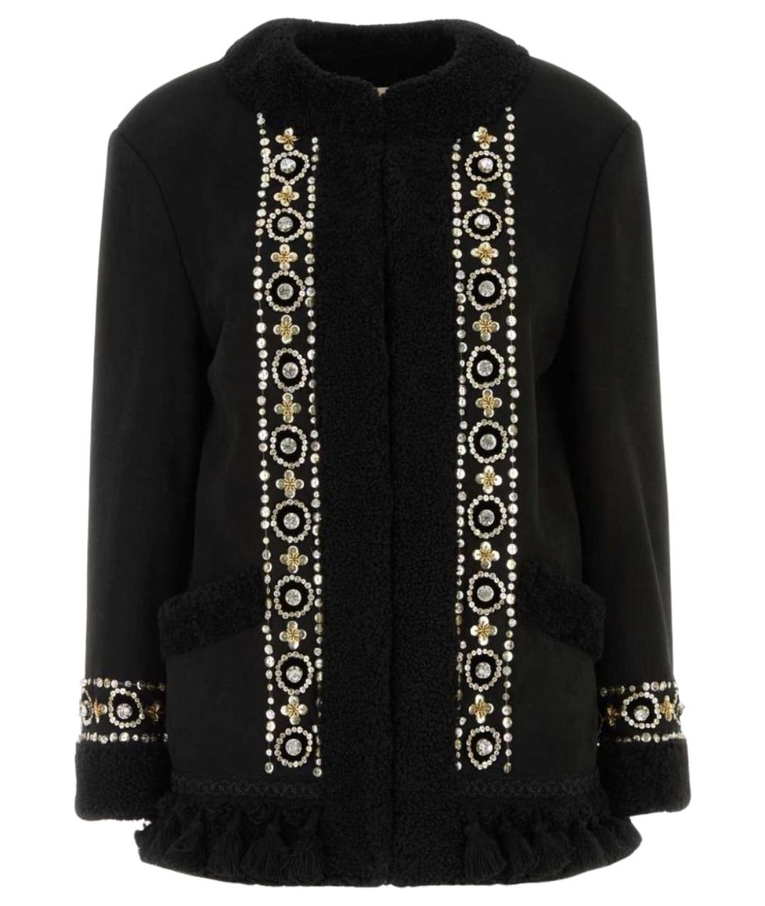 VALENTINO Черная кожаная дубленка, фото 1