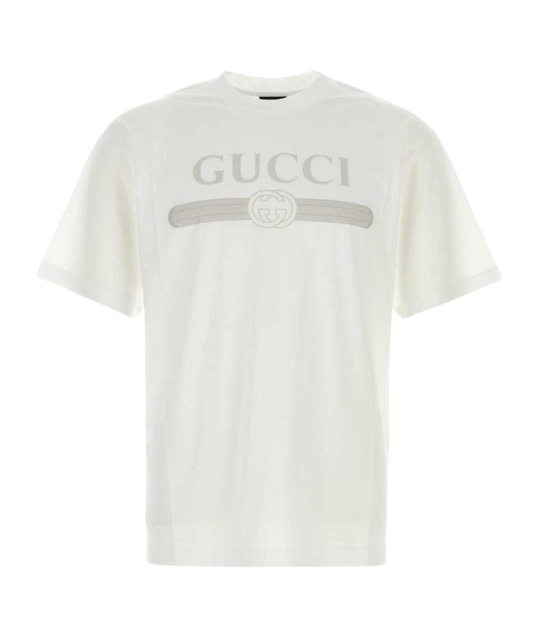 GUCCI Белая хлопковая футболка, фото 1