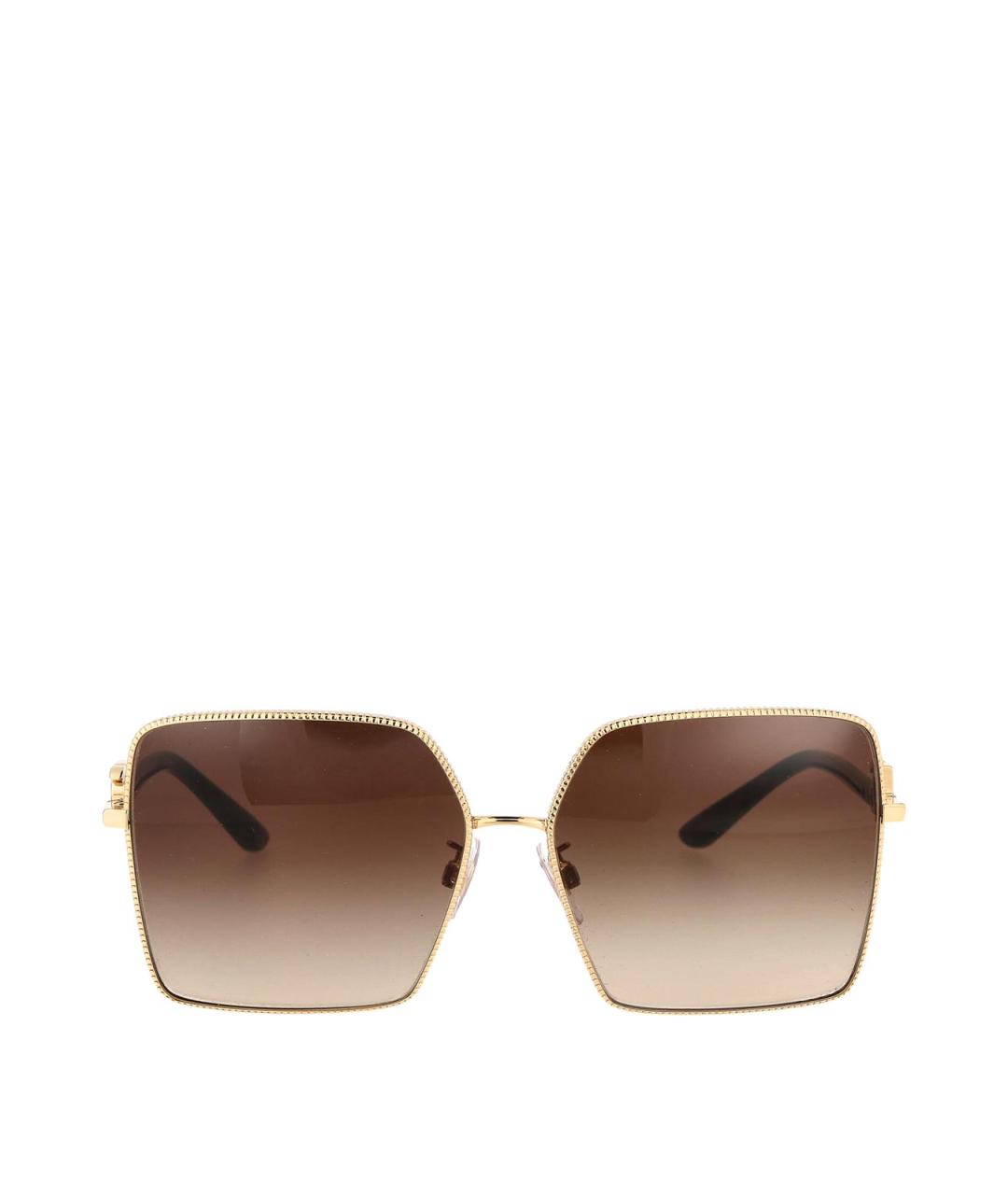 DOLCE&GABBANA Золотые металлические солнцезащитные очки, фото 1