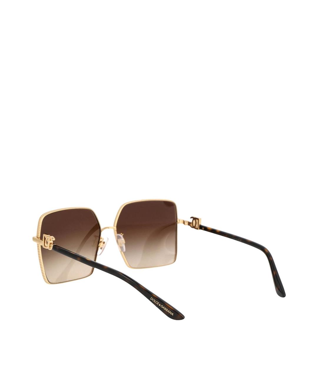 DOLCE&GABBANA Золотые металлические солнцезащитные очки, фото 4