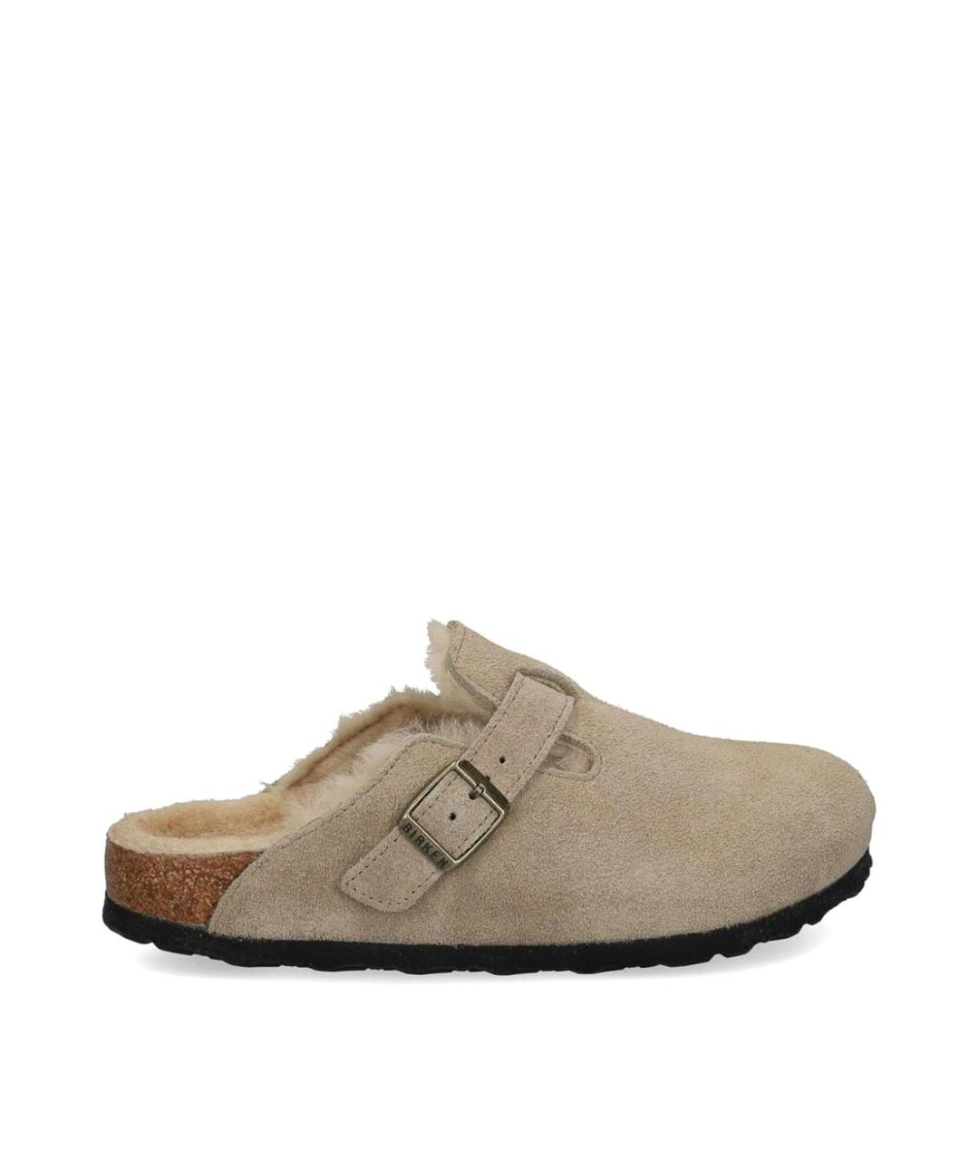 BIRKENSTOCK Бежевые замшевые мюли, фото 1