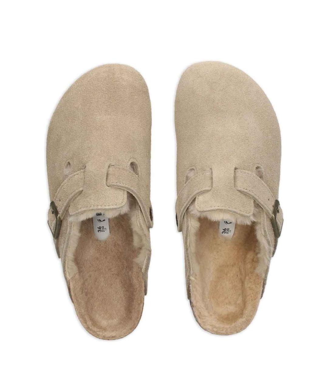 BIRKENSTOCK Бежевые замшевые мюли, фото 2