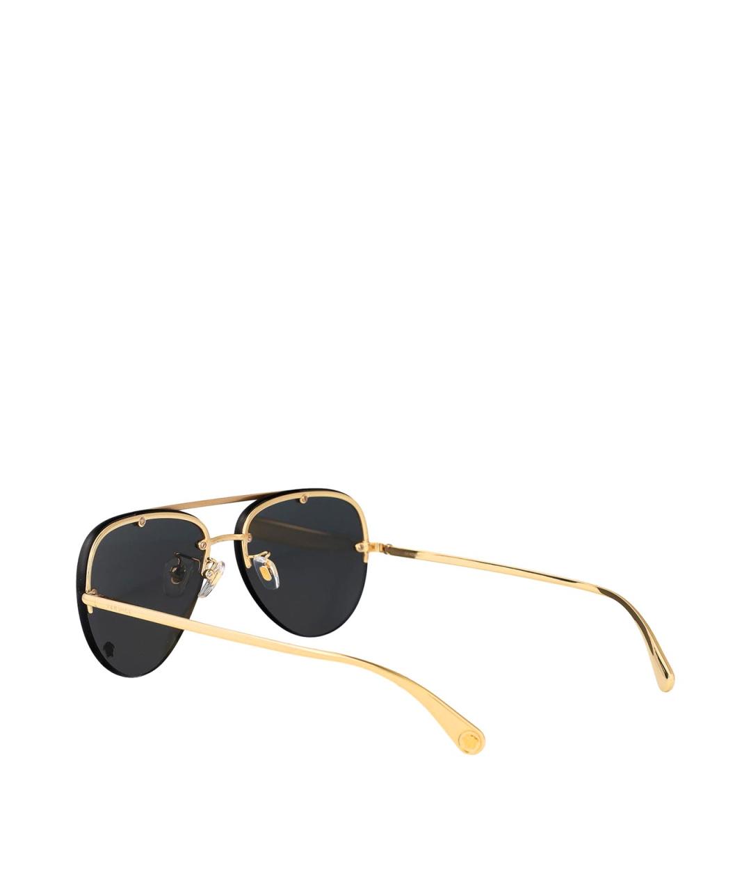 VERSACE Золотые металлические солнцезащитные очки, фото 4