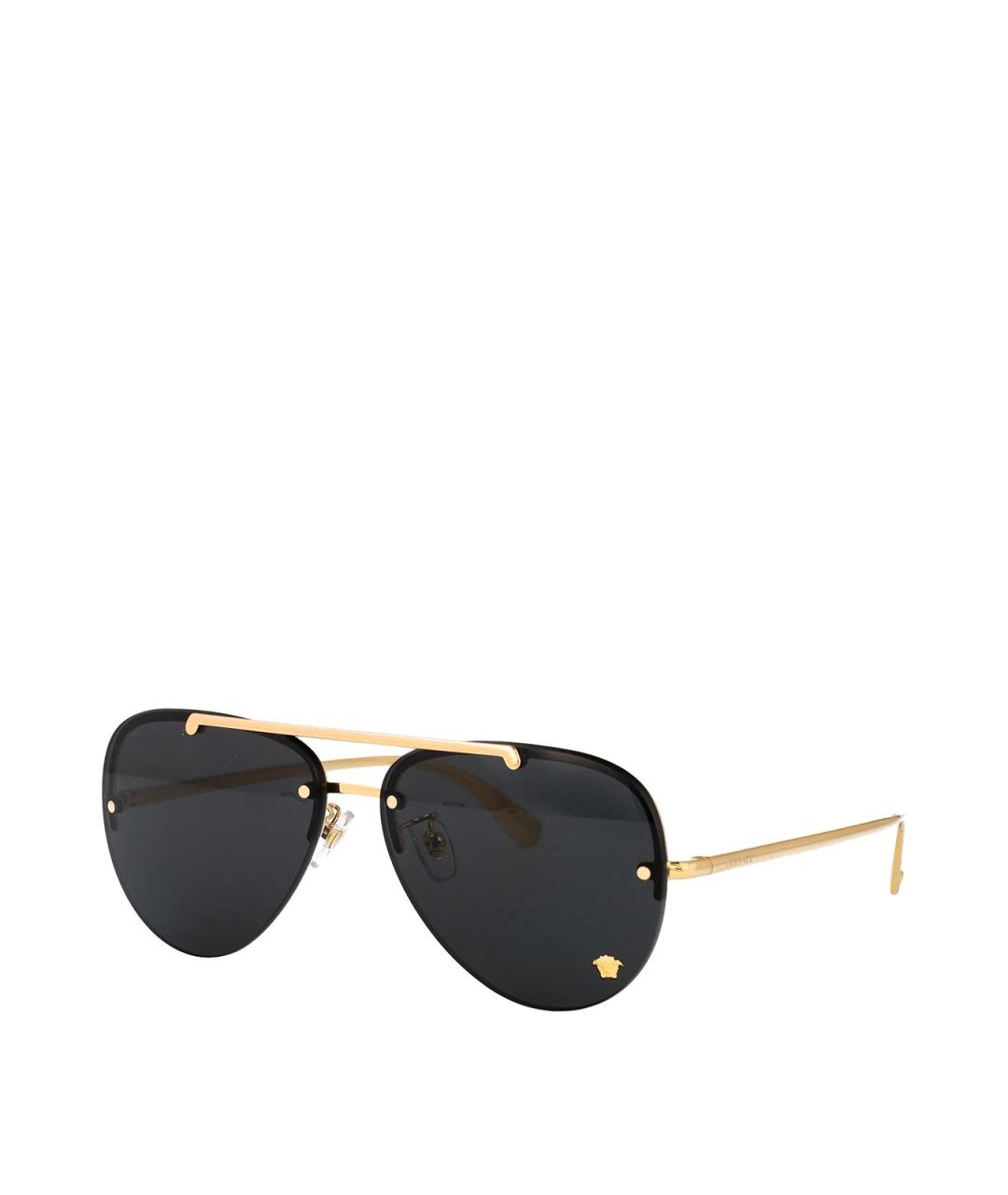 VERSACE Золотые металлические солнцезащитные очки, фото 2