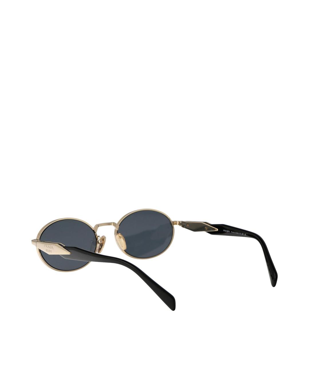 PRADA Золотые металлические солнцезащитные очки, фото 4