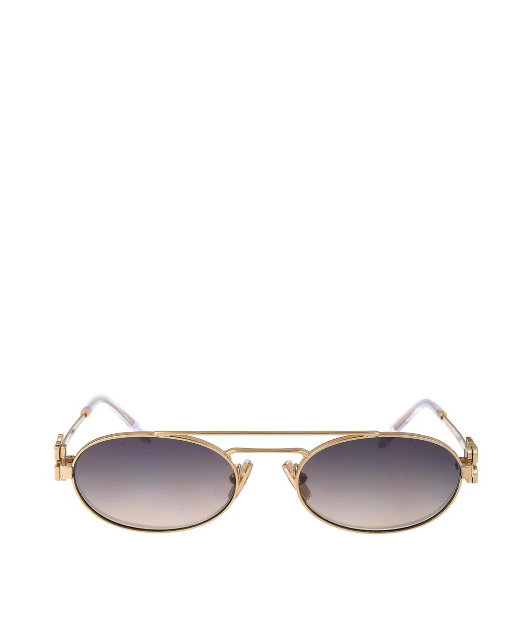 MIU MIU Золотые металлические солнцезащитные очки, фото 1