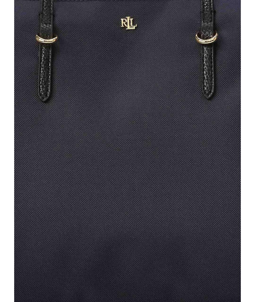RALPH LAUREN Синяя синтетическая сумка тоут, фото 5