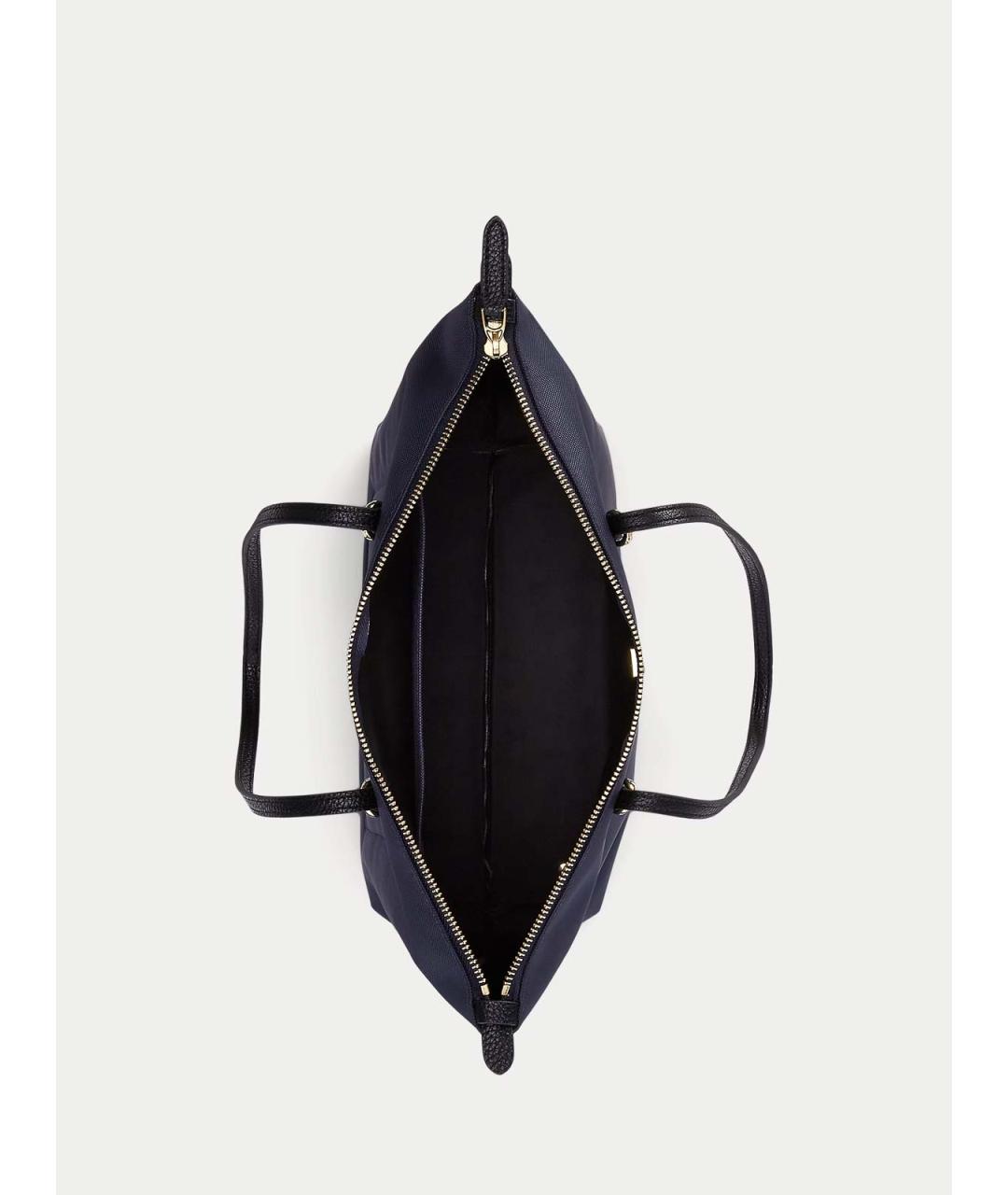 RALPH LAUREN Синяя синтетическая сумка тоут, фото 4