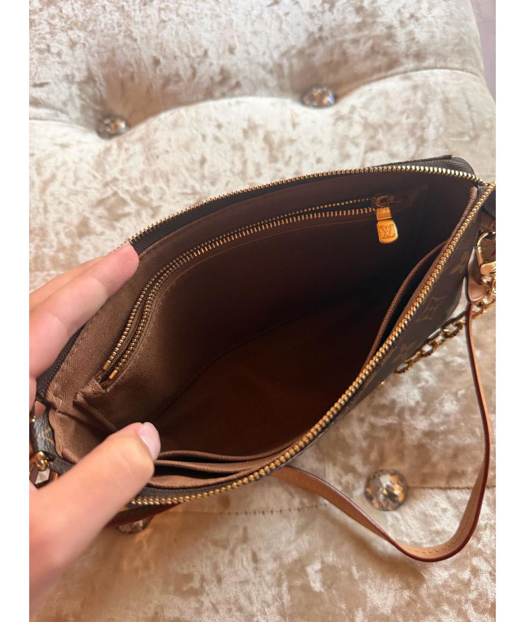 LOUIS VUITTON Коричневая сумка с короткими ручками из канвы, фото 4