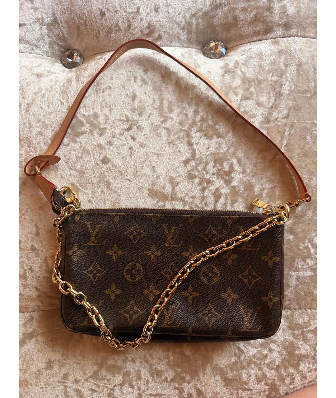 LOUIS VUITTON Коричневая сумка с короткими ручками из канвы, фото 2